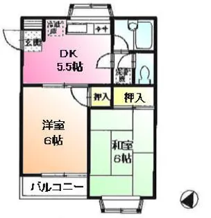 ハイツサクマ【1階】の間取り
