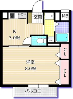 1Kの間取り画像