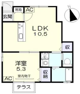 arancia青江B棟【1階】の間取り