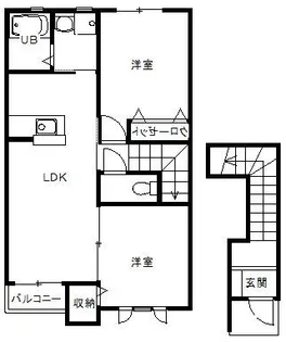 茨城県水戸市酒門町【アパート】の間取り