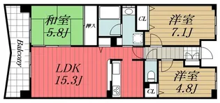 千葉県千葉市中央区千葉港【マンション】の間取り