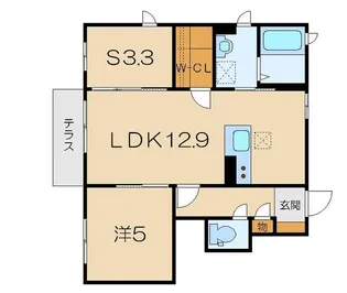 クラヴィエ沖野【1階】の間取り