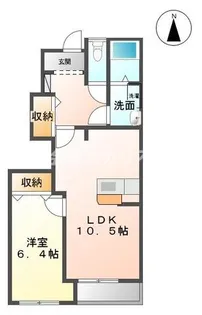 【角部屋】ソレイユコート【1階】の間取り