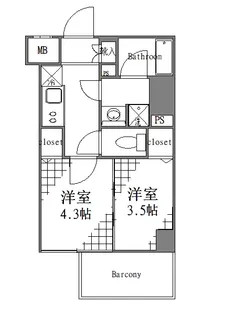 東京都台東区元浅草4【マンション】の間取り