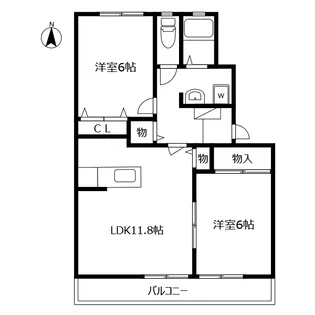 フォブール佐古 A棟【3階】の間取り