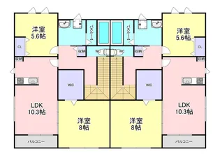 花客家(ハナハッカ )A棟【2階】の間取り