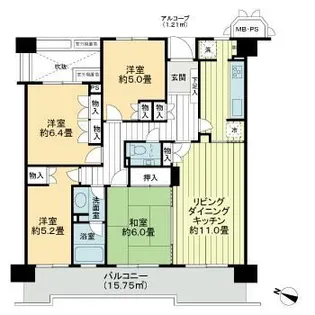 かしわ台クラルテ【6階】の間取り