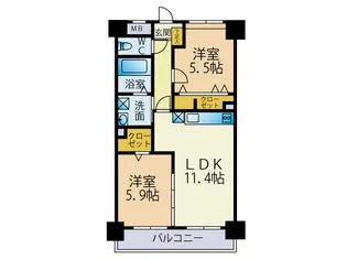 福岡県福岡市西区西都1【マンション】の間取り