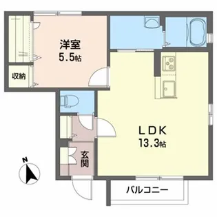 メゾン・ド・コルマールB【1階】の間取り