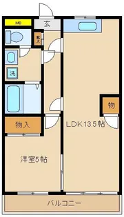 ハイツナガイ【3階】の間取り