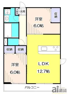 埼玉県所沢市大字北秋津【アパート】の間取り
