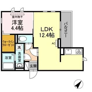 クレストヴェール清水【1階】の間取り