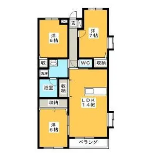 レアールソフィアA・B【1階】の間取り