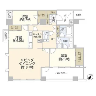 神奈川県横浜市西区花咲町6【マンション】の間取り
