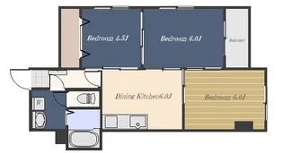 SuperRichi314新屋敷【3階】の間取り