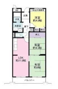大阪府大阪市平野区長吉長原西2【マンション】の間取り