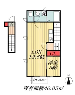 東京都江戸川区東瑞江3【アパート】の間取り
