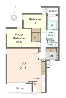 広尾ザ・ヴィラ【2階】の間取り