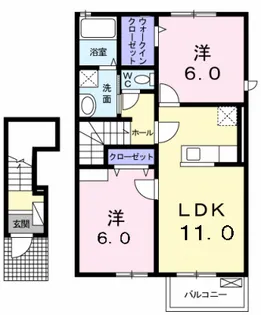 キャトルセゾンA【2階】の間取り