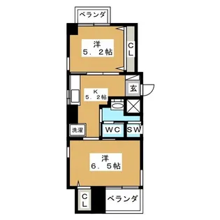 ハイツ田中【3階】の間取り