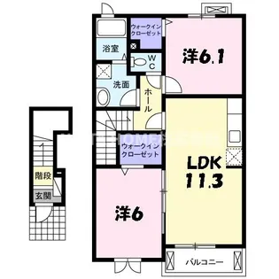 フォンテーヌ柏原II【2階】の間取り