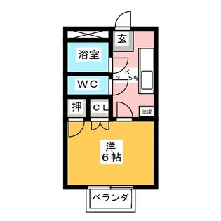 荒屋ハイツ一ノ瀬【3階】の間取り
