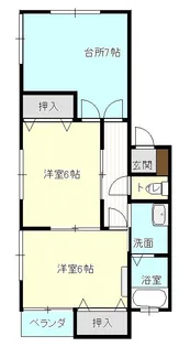 コーポジョーシン金谷【1階】の間取り