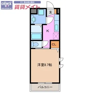 アメニティ江戸橋【4階】の間取り