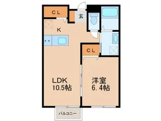 アスコット薬師堂南【1階】の間取り