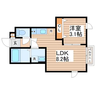 ファインヒルズII【1階】の間取り