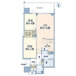 リビオタワー羽沢横浜国大【13階】の間取り