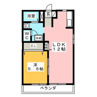 mulberry court B棟【2階】の間取り