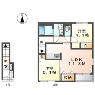 チェリーハウス【2階】の間取り