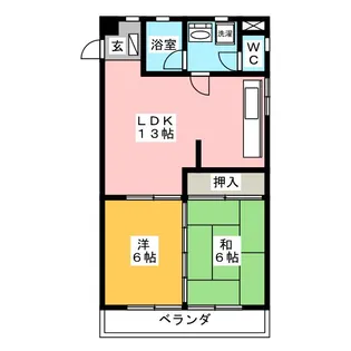 美島コーポラス【1階】の間取り