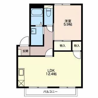 カーサミカドA【2階】の間取り