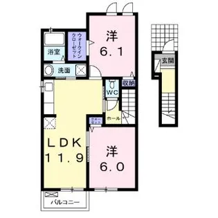 ローズガーデンTK【2階】の間取り
