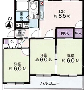 長津田団地【4階】の間取り