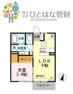 アルコバレーノ貞山【1階】の間取り