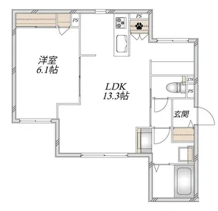 ルミエール西横浜【1階】の間取り
