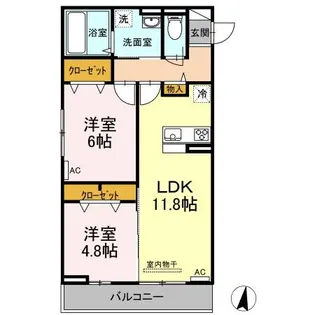 銀河タウン E【2階】の間取り