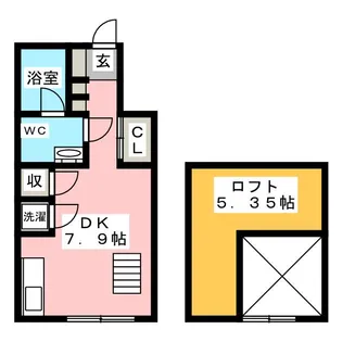 アーブルフレールB棟【1階】の間取り
