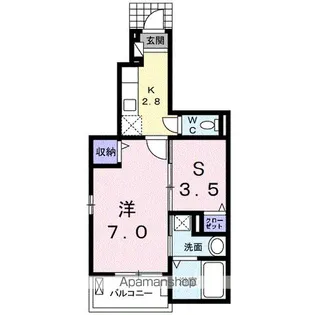 ベル リアン セカンドA【1階】の間取り