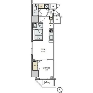 ロイジェント新橋【5階】の間取り