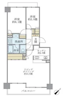 高輪パーク・ホームズ【9階】の間取り
