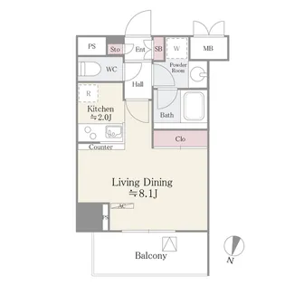 パークサイド湯島台【9階】の間取り