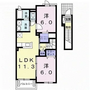 オブリガード【2階】の間取り