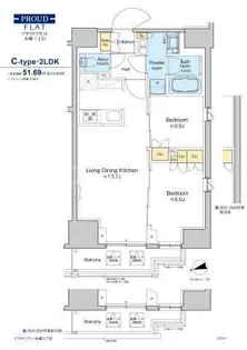 プラウドフラット本郷三丁目【15階】の間取り