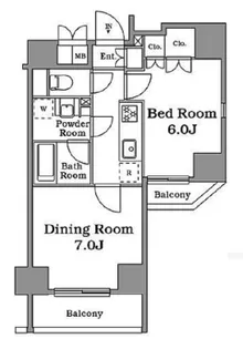 プラウドフラット蒲田II【7階】の間取り
