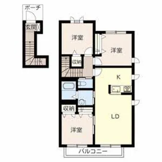 メゾン福渡A【2階】の間取り