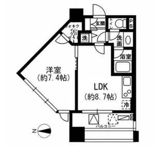 レジディア市ヶ谷【9階】の間取り